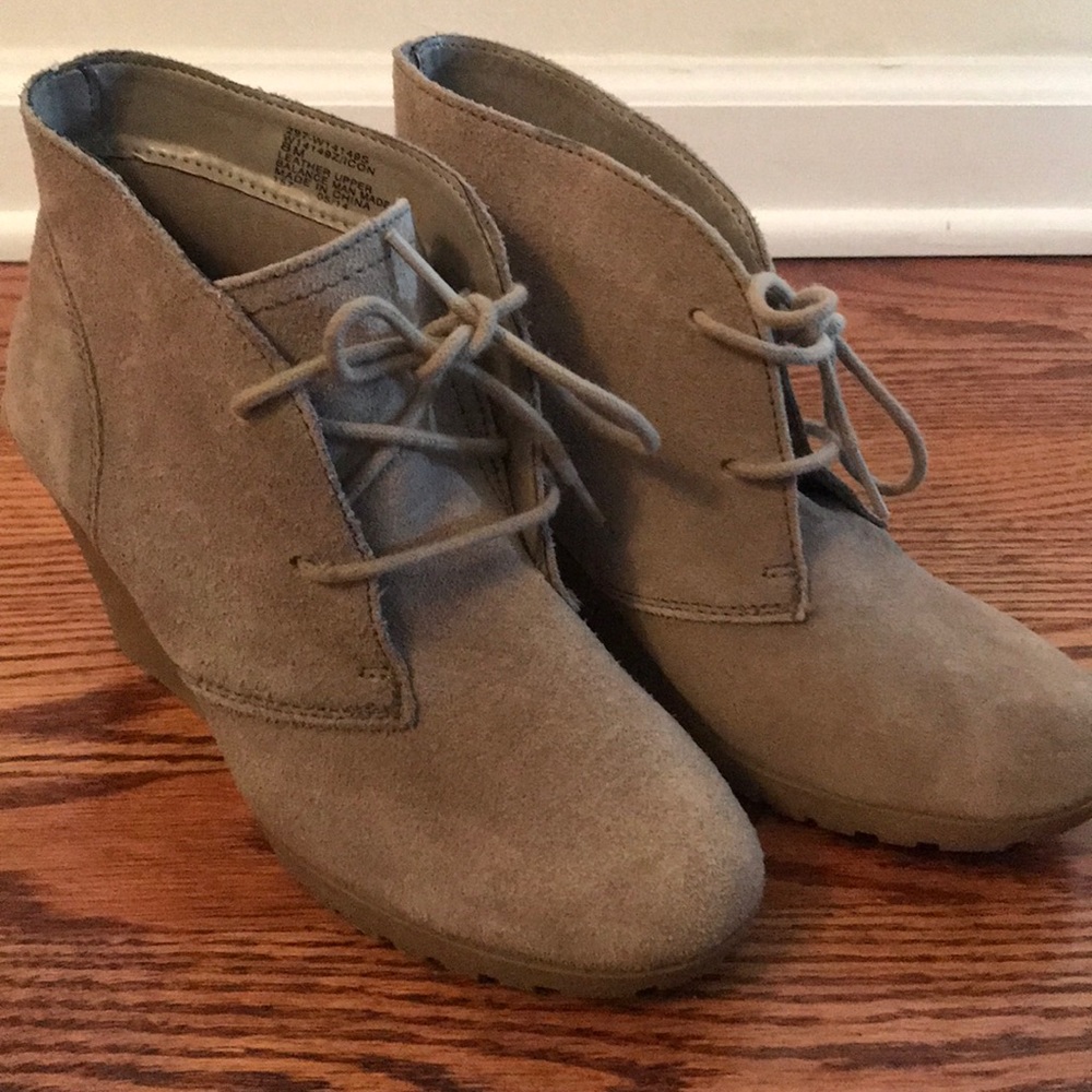 Beige Bootie Wedges